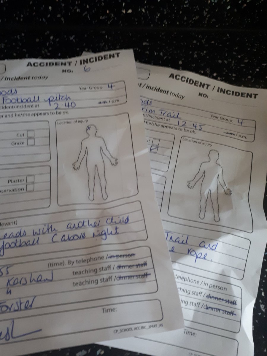 clairelw81's tweet photo. Two accident forms in the space of two hours. Every day this kid doesn't end up in A&E amazes me! If We could just get past Thursday's school photo without a black eye it will be an improvement on last year's! @boothstownhf #lumpyhead #needswrappinginbubblewrap https://t.co/Cxoue7024Z