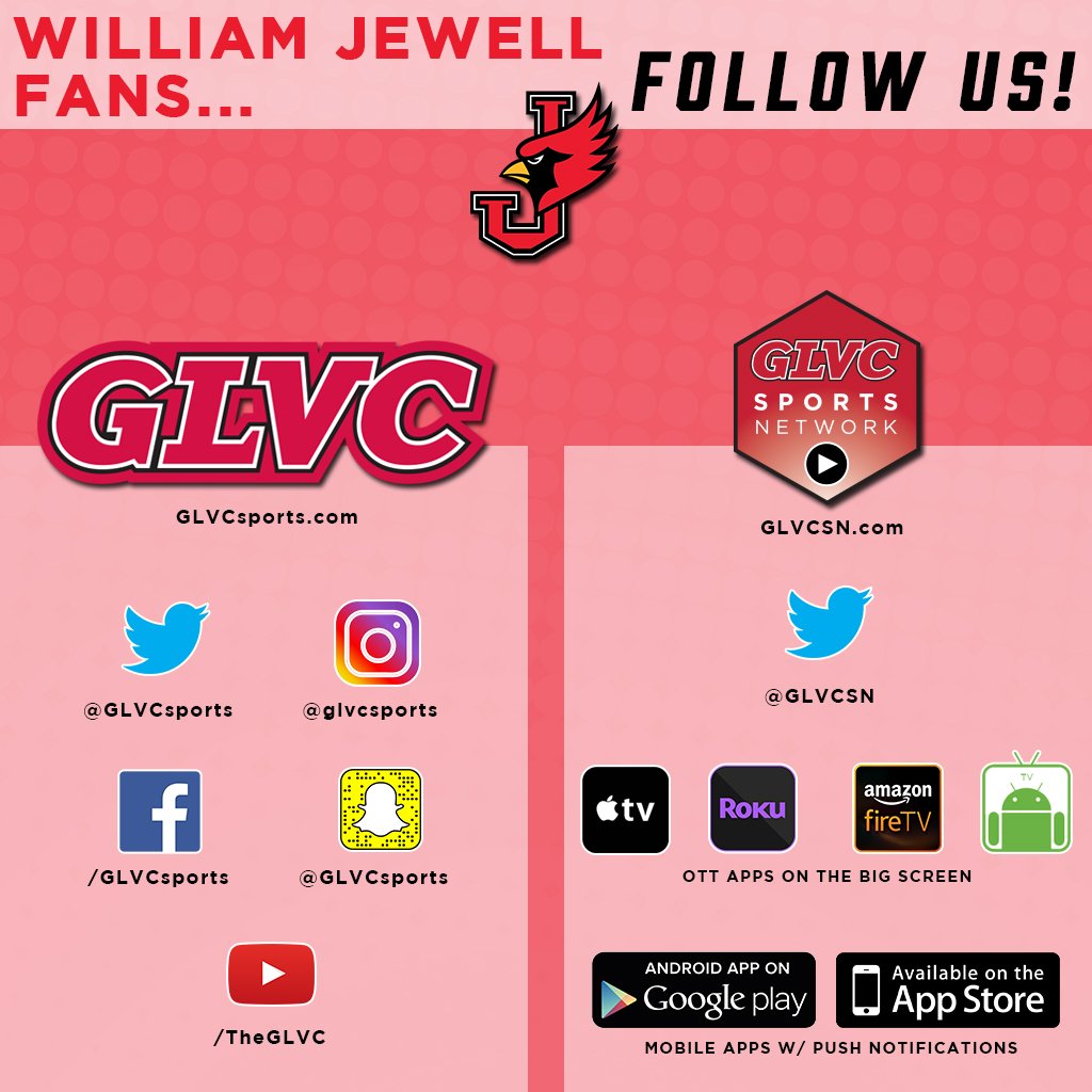 🗣️ Calling all @WJCCardinals fans!

❓DYK you can keep up w/ your favorite <a href="/williamjewell/">William Jewell College</a> squad by following us on social?

🏆 Find us everywhere for the latest updates during the season &amp; at #GLVCchamps!

👀 And get the 🆓 <a href="/GLVCSN/">GLVC Sports Network</a> apps to never miss a minute of the action!