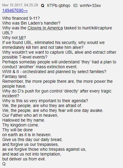 3/ Who financed 9-11?Who was Bin Laden's handler?Why was the Clowns In America tasked to hunt/kill/capture UBL?Why not MI?If we found UBL, eliminated his security, why would we immediately kill him and not take him alive? #qanon