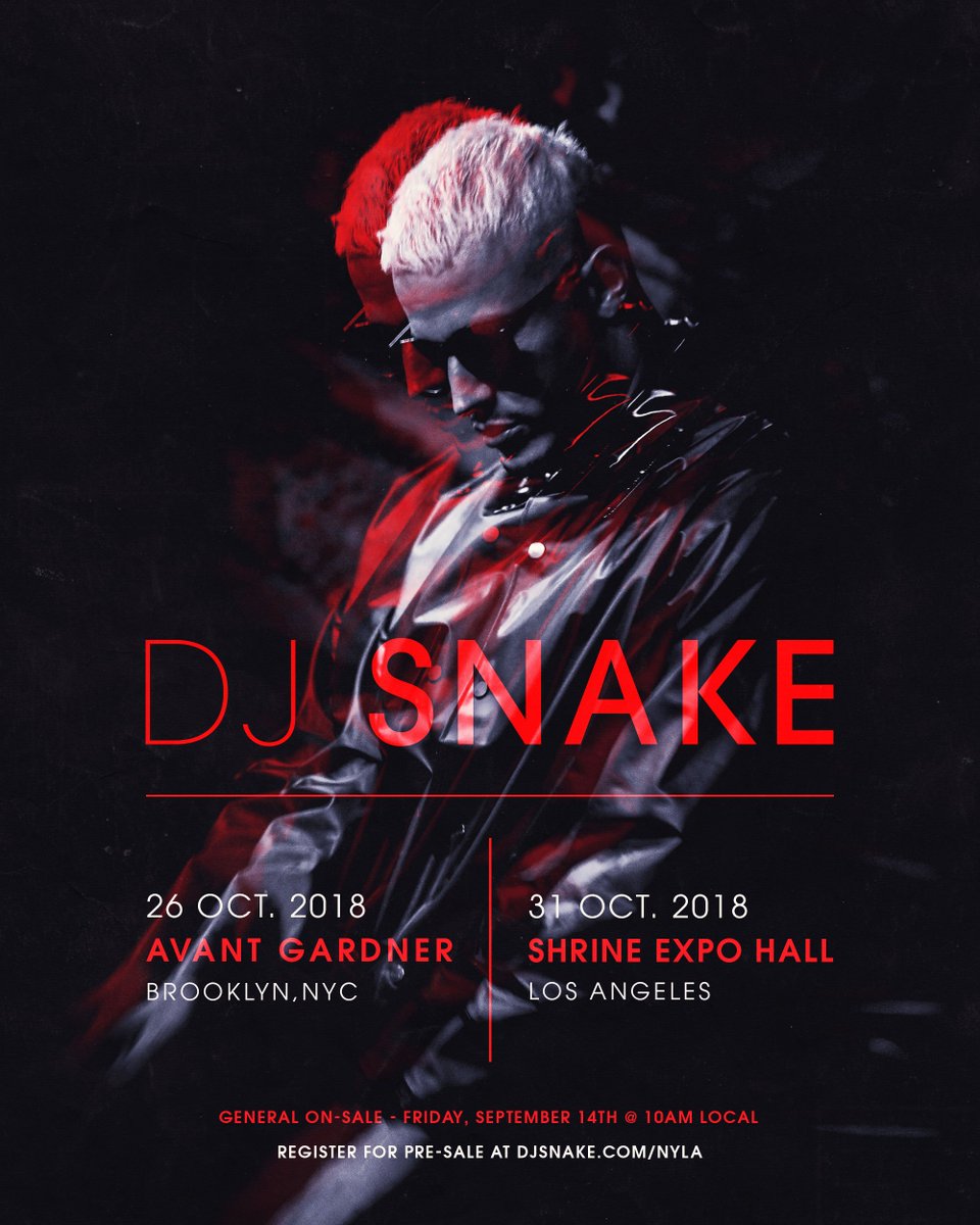 BROOKLYN. LOS ANGELES. PRE SALE REGISTRATION  CLOSES 5pm PST / 8pm EST today. Djsnake.com/NYLA  🌪 https://t.co/rOdvPTqOFD