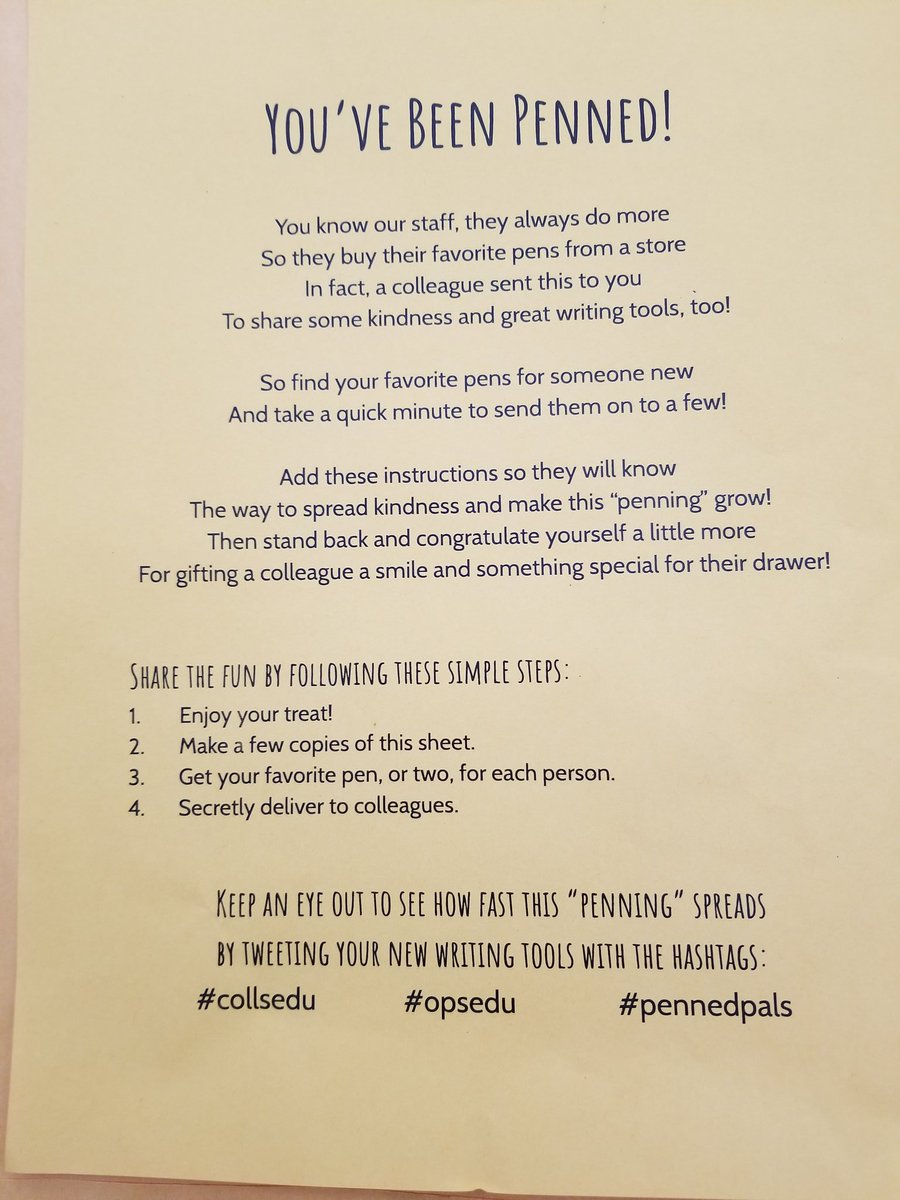 Thank you "friend."  #collsedu #opsedu #pennedpals