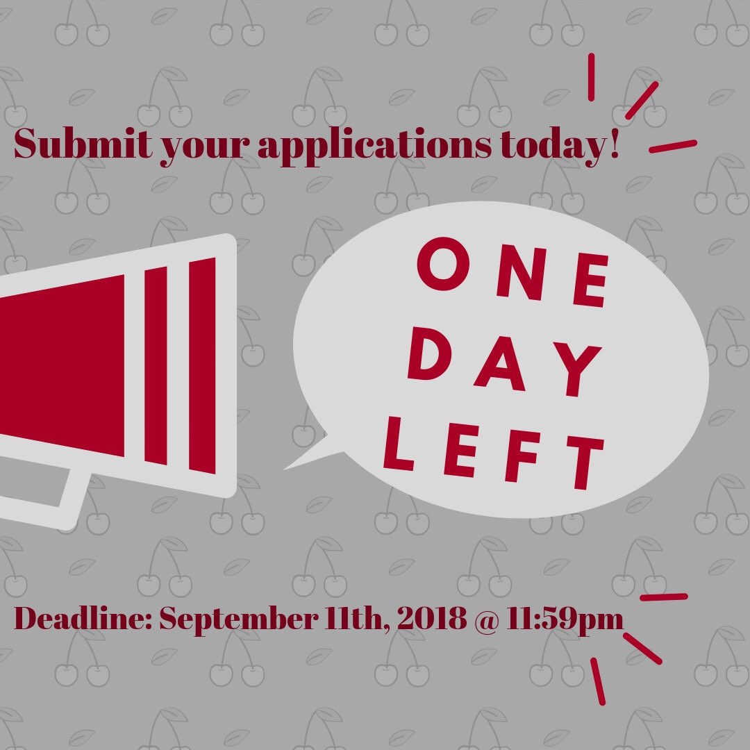 Good morning, Owls! Today is your last day to apply to run in your residence hall’s Community Council elections!
Click the following link and apply by tonight at 11:59. Good luck everyone!
tinyurl.com/rha18CCapp