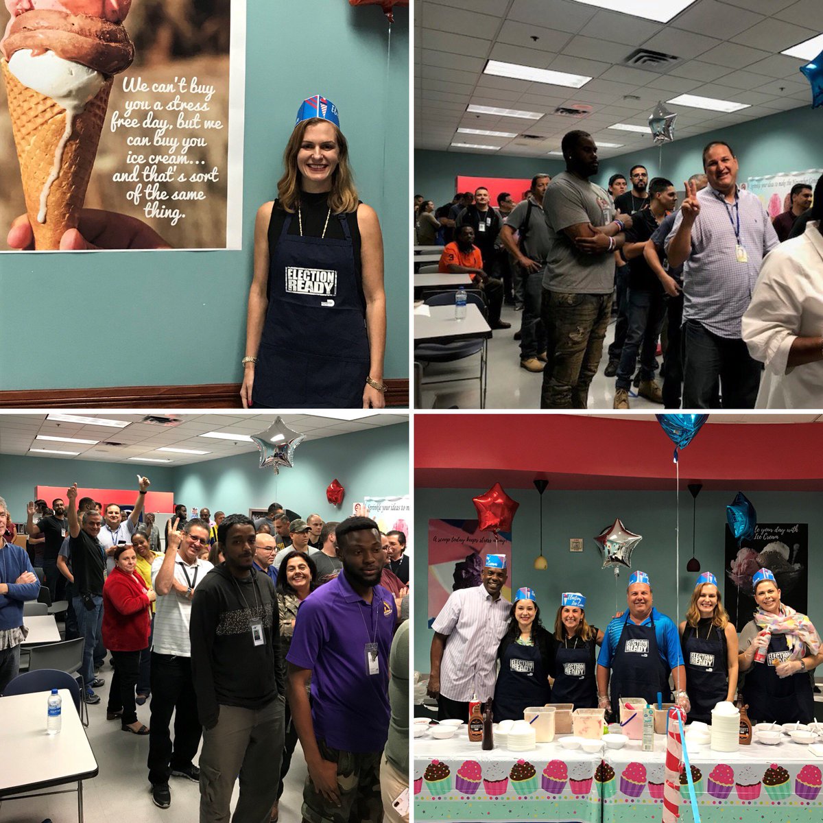 VoteMiamiDade's tweet photo. Thank you to @MDCElections SOE Christina White and Deputies for hosting an Ice Cream Social in appreciation of the hard working employees who conducted a successful #2018PrimaryElection🍦🍨#OurCounty #TuesdayThoughts #ThankYou https://t.co/zMWmzskaDx