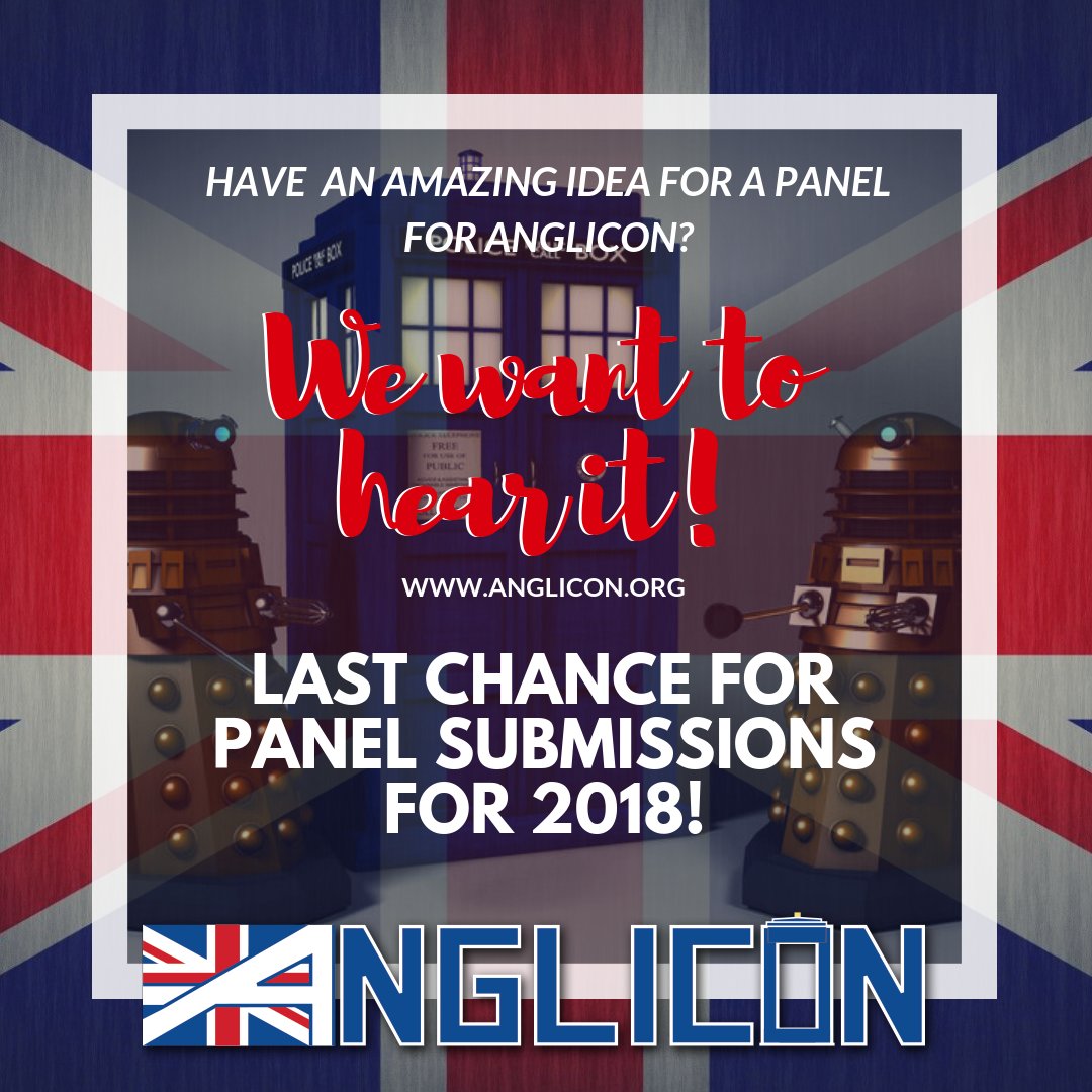Anglicon's tweet image. Last call for your awesome Panel ideas - GET THOSE SUBMISSIONS IN before we close the form this Sat, Sep. 15. British themed panels. Women themed panels. Show centric panels. Geeky &amp;amp; Nerdy panels. TV or movie production panels. And anything in-between. 

buff.ly/2x2hJOO