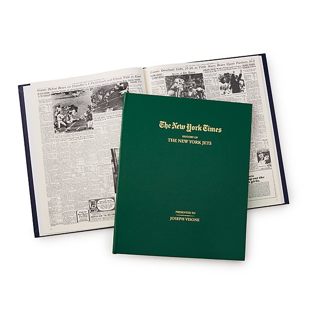 Unique personalized #football #gift   🏈🎁 
#Jets #NFL 
New York Times Custom Football Book ~ Retrace the history of your favorite NFL team through reprinted coverage from The New York Times.
See here: goo.gl/FhRHML