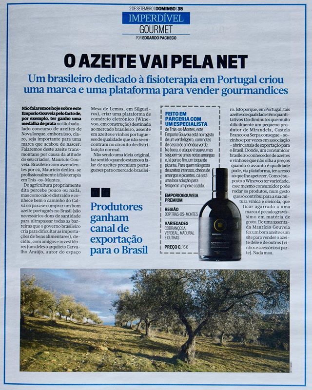 winevoo_'s tweet photo. newspaper, suplemento domingo - correio da manhã, imperdíveis gourmet by #edgardopacheco... #minimalpleasures #azeiteemporiogouveia @ateliercarvalhoaraujo @nudo.pt #pleasurefood #evoopraemium #emporiogouveiablackbottle #evoo #nyiooc2018 #offthewall https://t.co/vgjg3spIqF https://t.co/qlFAvHxNHg