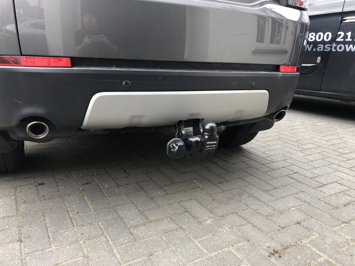 Discovery sport with spare wheel <a href="/TowTrustTowbars/">Tow Trust Towbars</a>  fixed bar &amp; 7-pin vehicle specific wiring. Professional mobile fitting service.