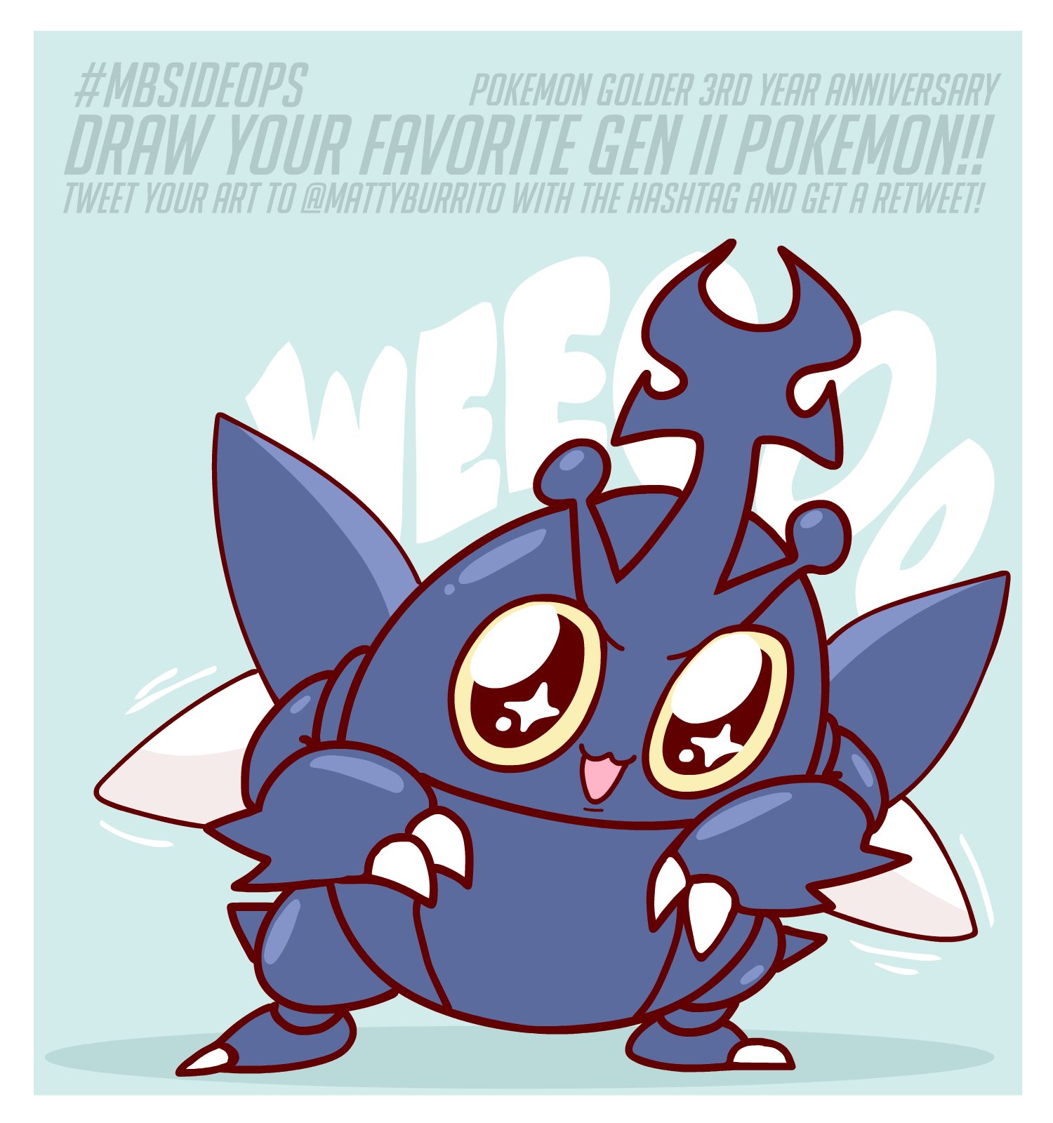 Mattyburrito On Twitter Its Pokemon Golder S 3rd Year Anniversary This Week So For This Week S Mbsideops I Want Ya To Draw Your Favorite Gen Ii Pocket Monster Cause Gen Ii Is Still