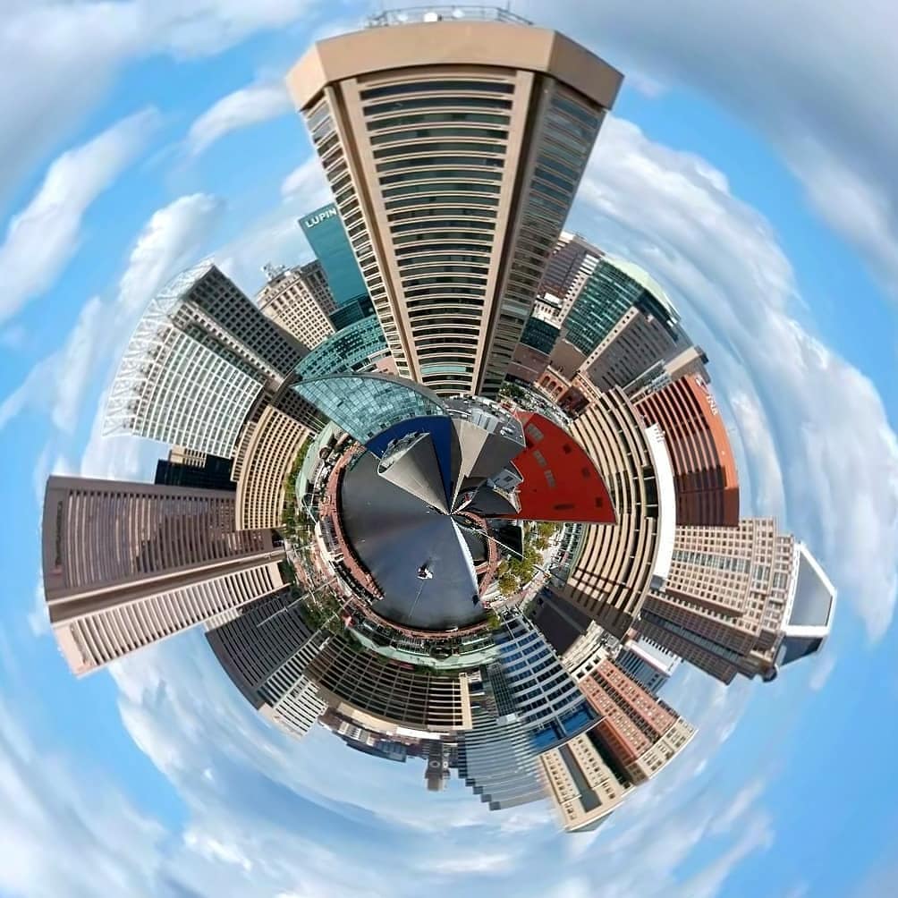 A dizzying 360 of Baltimore's waterfront. What an incredible perspective! 

📸: @aceproductions_360