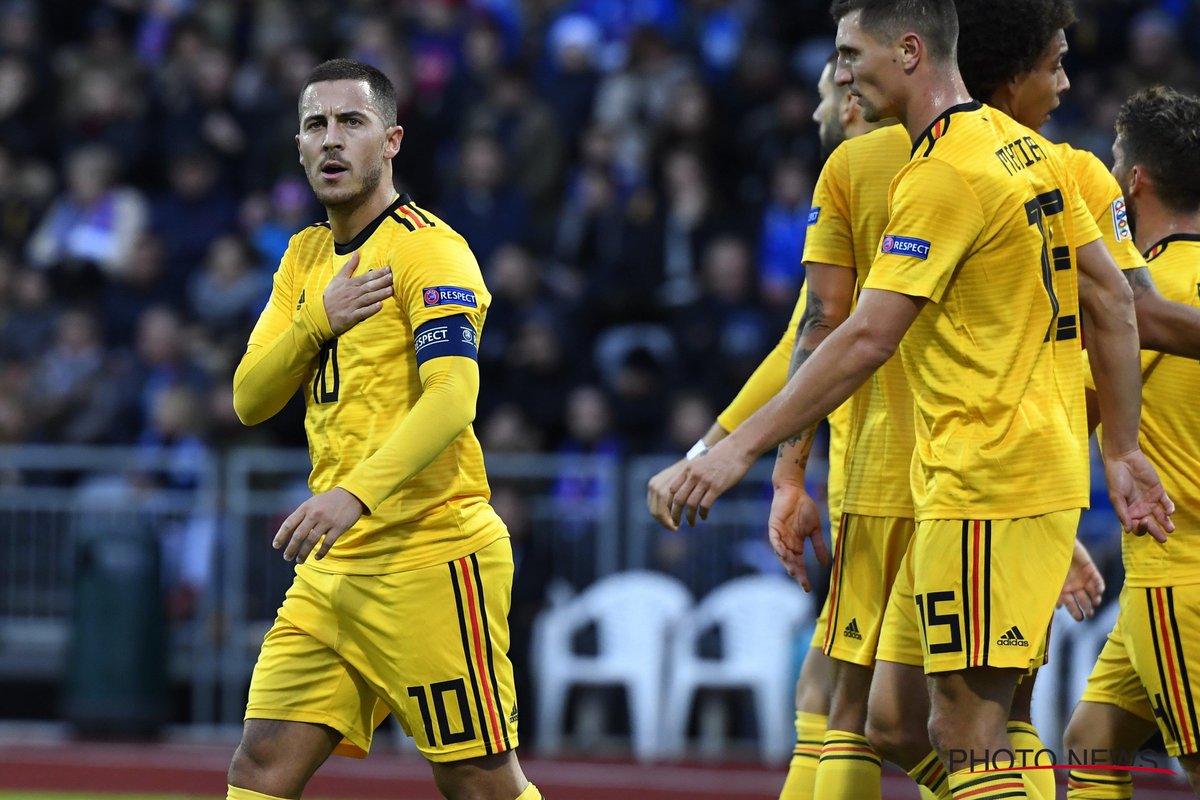 BelRedDevils's tweet photo. 📸 @Belgianfootball History ! ☺️🇧🇪

⚽️👉🏼🥅 @hazardeden10 with our first ever #NationsLeague goal !

#REDTOGETHER #ISLBEL https://t.co/5r5KxCZY2I
