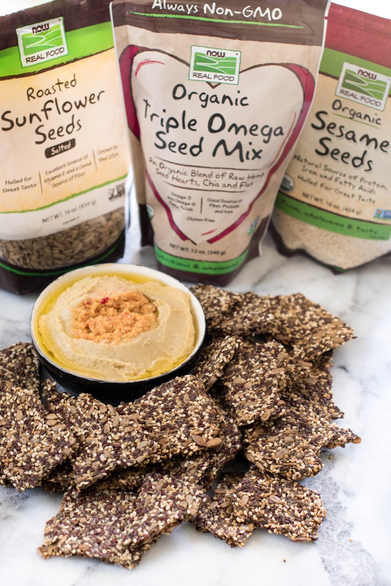 #ad Loved using my @nowfoods seeds to make these nutritious crackers perfect for dipping! Grab the recipe here and enter the IG giveaway! #glutenfree #grainfree nutritiouseats.com/simple-seed-cr… #nowfoods