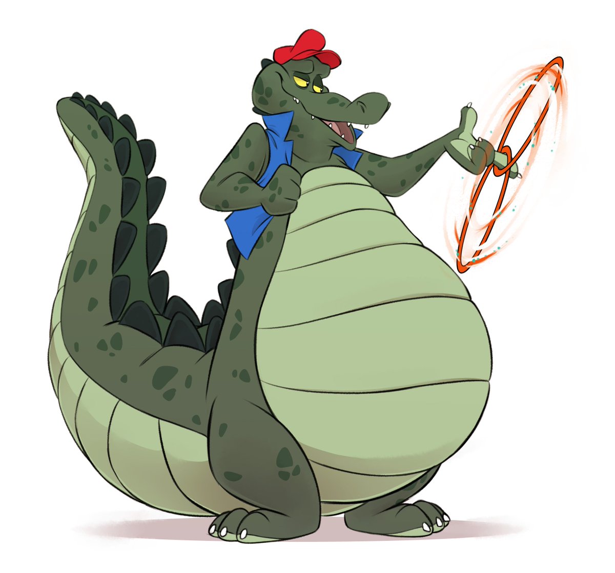 A while back commissioned a TF Hula Hoop piece from @bigbadnickwolf. Couldn't help commissioning a follow-up piece to see what a big devious gator!Geo would look like. #rawr
