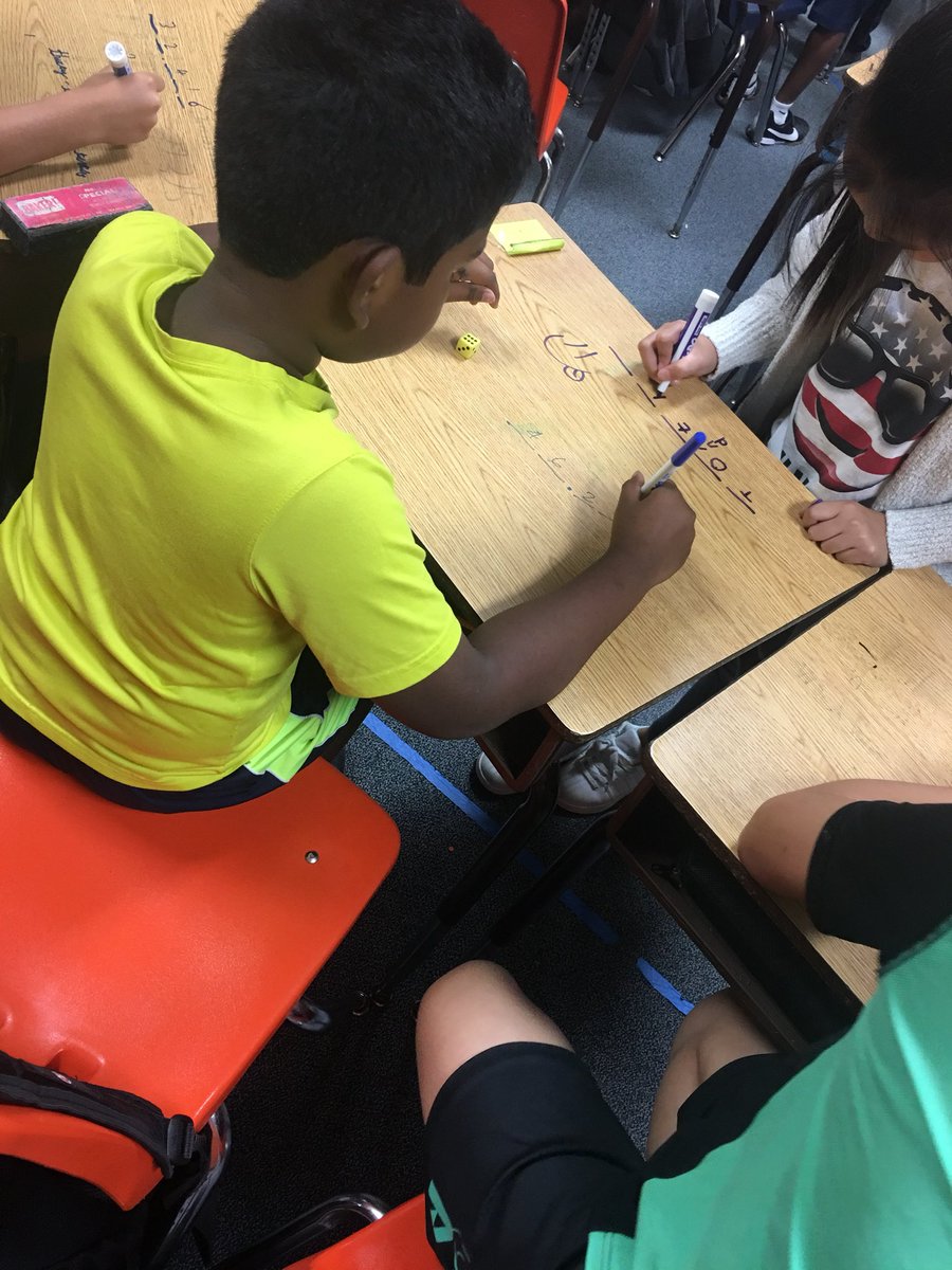 MsEdwardsR's tweet photo. Rolling decimals and practicing how to say/write them! #mathrules https://t.co/GgUItRq9eB