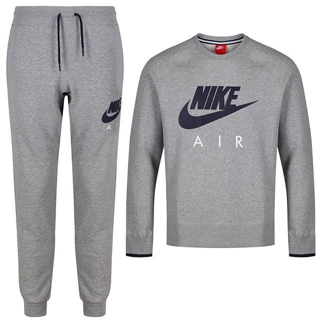 grey nike tracksuit red tick