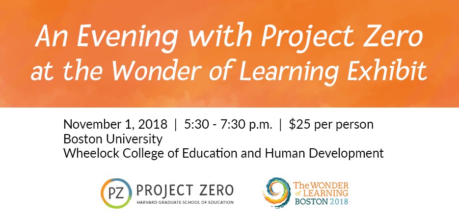 Project Zero (@projectzerohgse) on Twitter photo Registration is open! Join Project Zero for a presentation and guided viewing of the Wonder of Learning exhibition at Boston University Wheelock College of Education and Human Development bit.ly/2x1gv5s <a href="/BUWheelock/">Wheelock College, Boston University</a> #learning #education Registration is open! Join Project Zero for a presentation and guided viewing of the Wonder of Learning exhibition at Boston University Wheelock College of Education and Human Development bit.ly/2x1gv5s <a href="/BUWheelock/">Wheelock College, Boston University</a> #learning #education