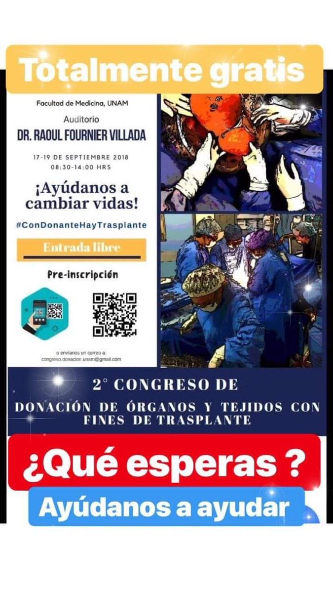 Quedan pocos lugares!! Registrense!! Ayúdanos a cambiar vidas!!! #HablemosDeDonacion #SinDonanteNoHayTrasplante #SoyDonador #UNAM @FacMedicinaUNAM @UNAM_MX