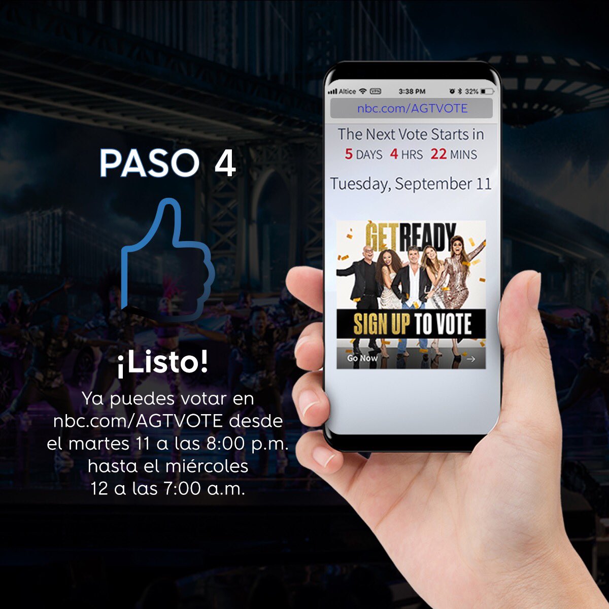 altice_do's tweet photo. Sintoniza la increíble presentación de @DaRepubliK hoy a las 8PM en el canal 131 de #TelecableAltice y vota como un Pro desde https://t.co/VCTcZIM0dR 🤳 #DaRepubliK #AGT #AGT2018 https://t.co/S0KqJUu4lB