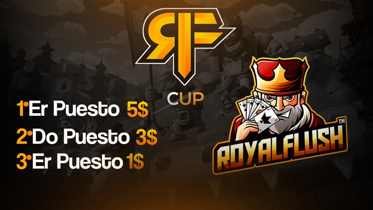 PROCESO DE INSCRIPCIÓN
🔴 Seguir a <a href="/RoyalFlushGG_/">RoyalFlush™</a>
🔴 Seguir a @RF_cup 
🔴 Seguir a <a href="/ShadowhunterRF/">𝕊𝕙𝕒𝕕𝕠𝕨𝕙𝕦𝕟𝕥𝕖𝕣</a> 
🔴 Dar RT y Fav
🔴 Conseguir 15 Rts

Mandar SS por MD. Solo 32 cupos! 
<a href="/ClashRoyaleRT/">ClashRoyaleRT</a> @DarkfightGT_ <a href="/CCRPeru/">Humor Gaming PE</a> @clashroyal