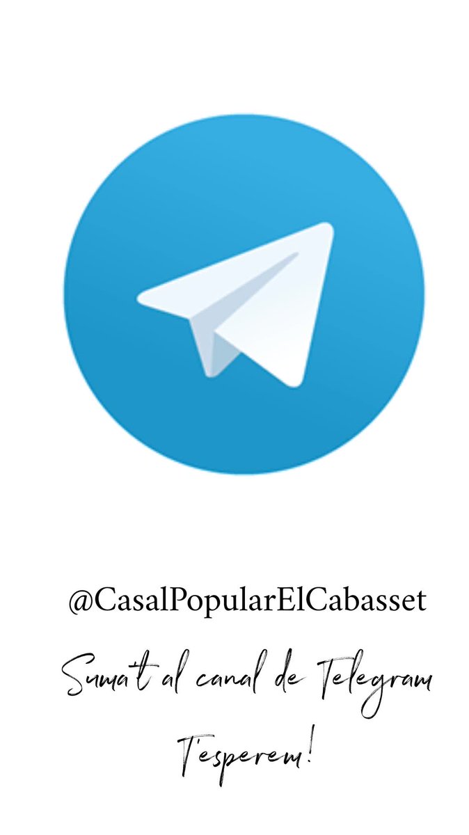 infofiga's tweet photo. T'esperem al @telegram! No et pergues res de El Cabasset.
Busca'ns com @CasalPopularElCabasset
T'esperem!
@TelegramCat https://t.co/H07LGNnBOc