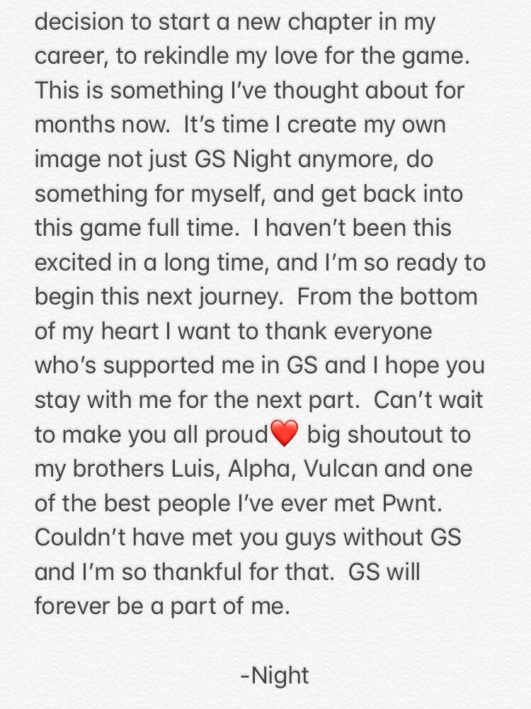 MightyNight_'s tweet image. Have gone my separate ways with GS, here’s why.  Bit of a long read but worth it!  Thank you for everything @gankstars