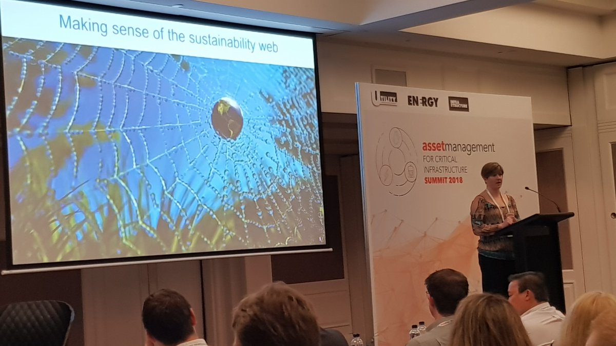 inframagoz's tweet photo. Kirsty Bauer from @ISCAus on incorporating sustainability management systems and making sense of the sustainability web #AMCI2018 https://t.co/XtvHexBJYP