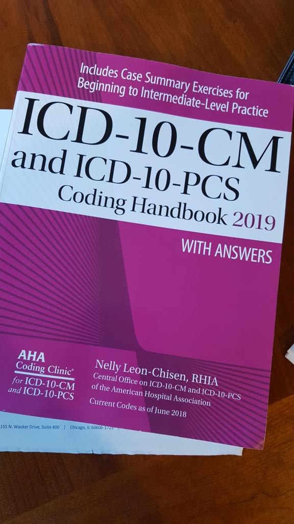 ceckenrodt's tweet photo. WooHoo!! 2019 #ICD10 Coding Handbook arrived today. #codingnerd #AHA ๏นฐ#AHIMA #UCSDHealth #ProviderEducation https://t.co/SfaIfow6TJ