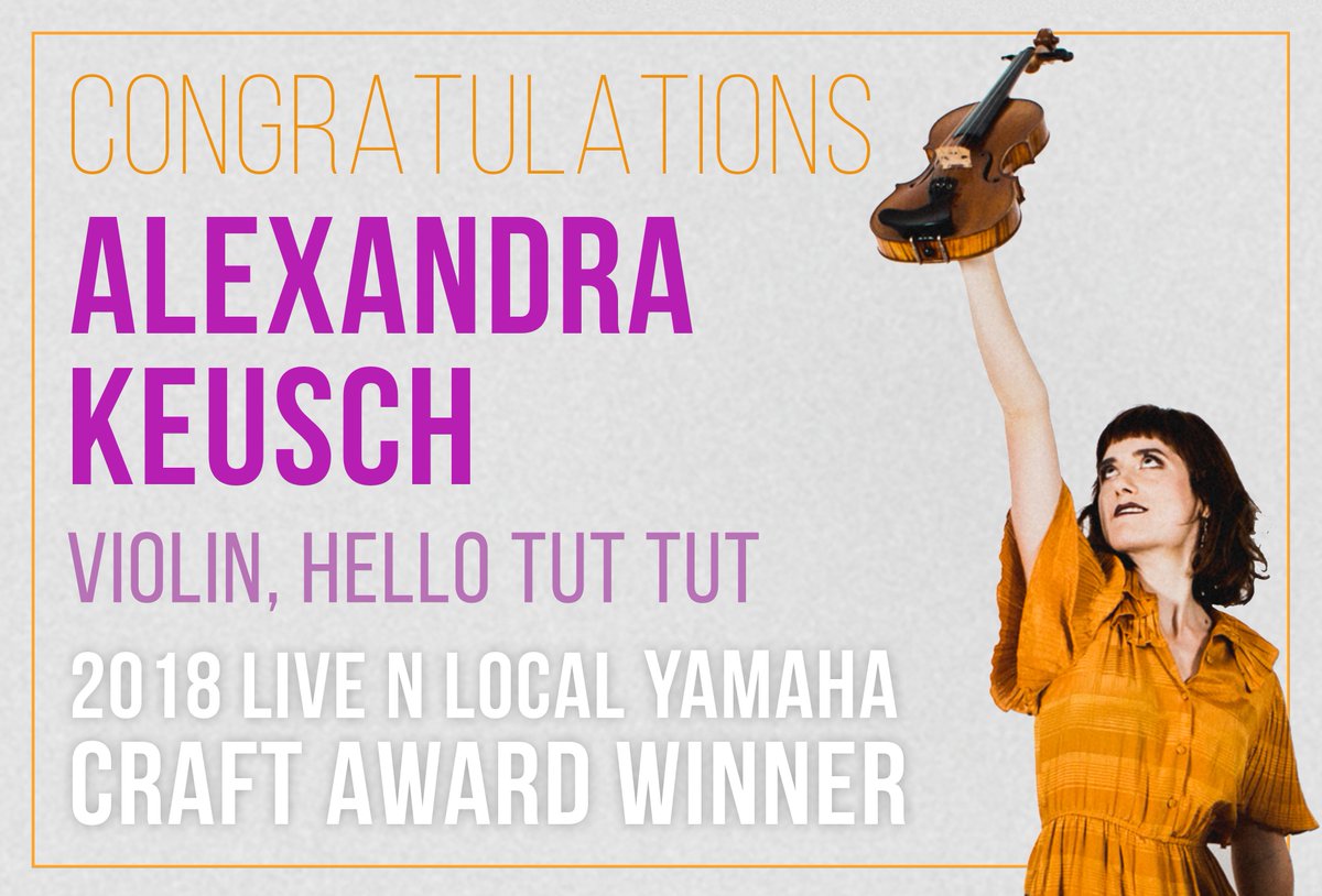 LiveNLocalFest's tweet image. CONGRATULATIONS Alexandra Keusch from Hello Tut Tut, winner of the 2018 Live N Local Yamaha Craft Award and a @YamahaBackstage STAGEPAS 400BT Bluetooth® portable PA system!🎉

Thanks to all who voted and to all our artists for sharing their craft with us at @LiveNLocalFest . 💛✨