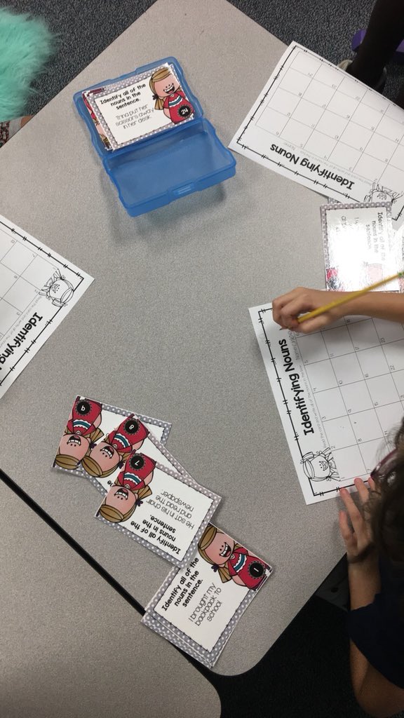 kinderwatson's tweet photo. Practicing finding those nouns in sentences 🙌🏼 and ROCKING it with these task cards! #taskcards #iteach4th #iteach5th #deafeducation #iteachdeafed #PlanoDeafEd #sharethegood @deafeddebbie https://t.co/ABguguft3c