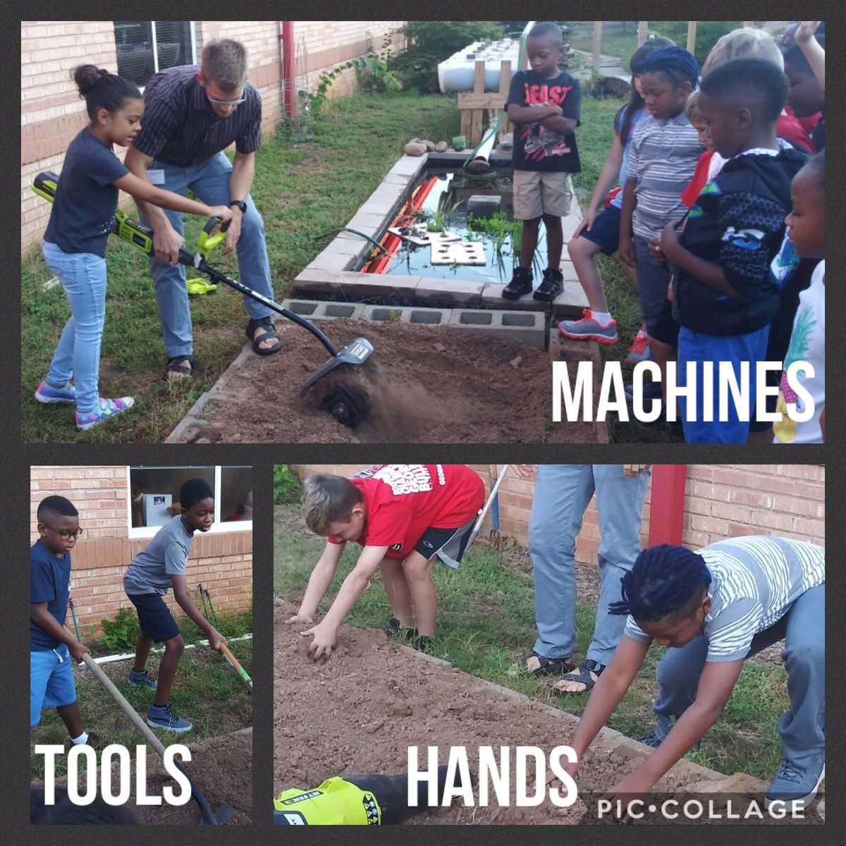 springhillsuns's tweet photo. With #steam and #shesteam, the decision is based on #experience. Which is best for the tilling, hands, tools, or machines? @teachingleaders @fcboe @GeorgiaShape #schoolgarden #growthmindset #inquirymindset https://t.co/MqEBnpnvW6