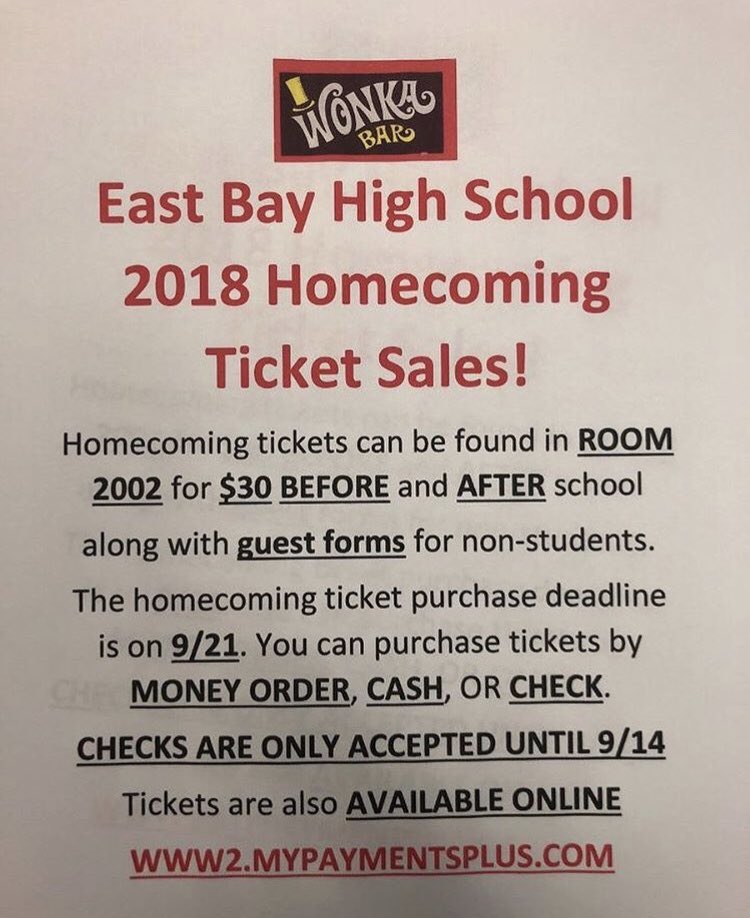 HOMECOMING TICKETS ARE NOW ON SALE !!