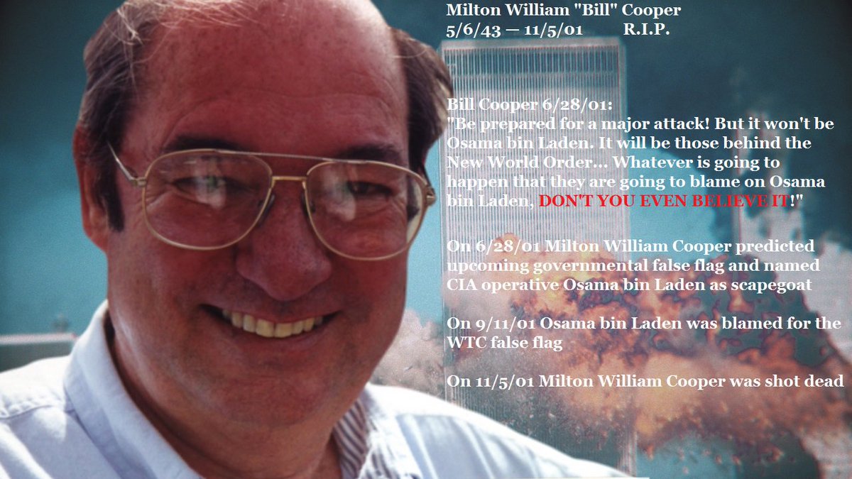 R.I.P.William Cooper-Author: Behold A Pale Horse"The one man who told me it was coming...And I believed every word of it"Shadygroove.Godspeed Sir!!!