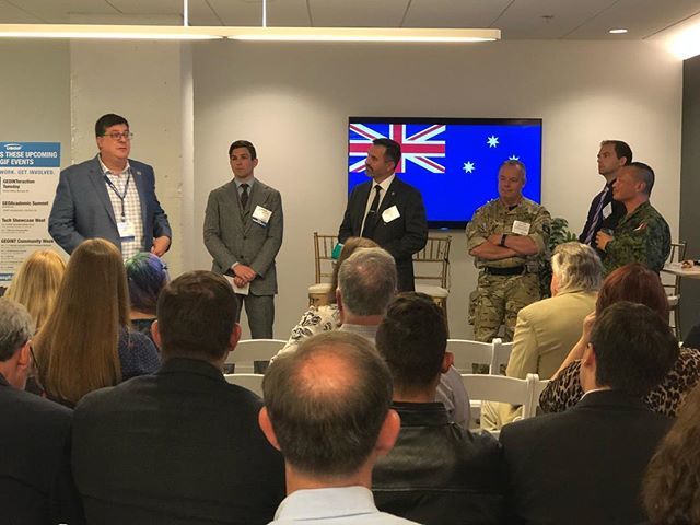 TheGlobeIn3D's tweet photo. @usgif kicks off the distinguished #5eyes panel - great night to share #geoint ! #geointmatters #doitin3d https://t.co/ycDVHCWBLv https://t.co/GxtyKXR6wu