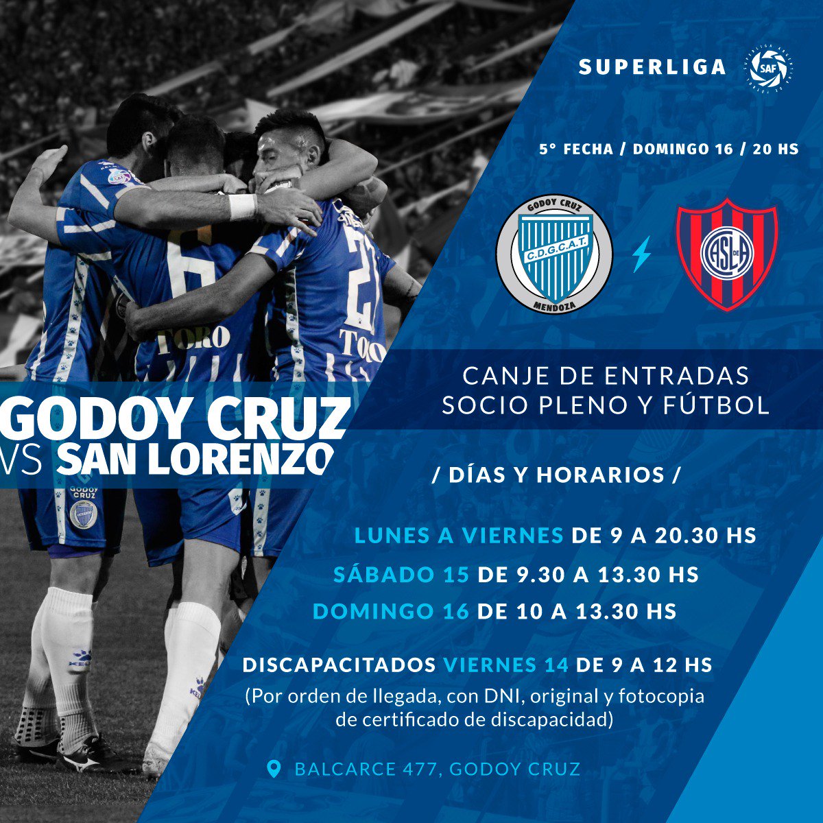 Venta de Entradas para la Semifinal vs. Godoy Cruz en San Nicolás