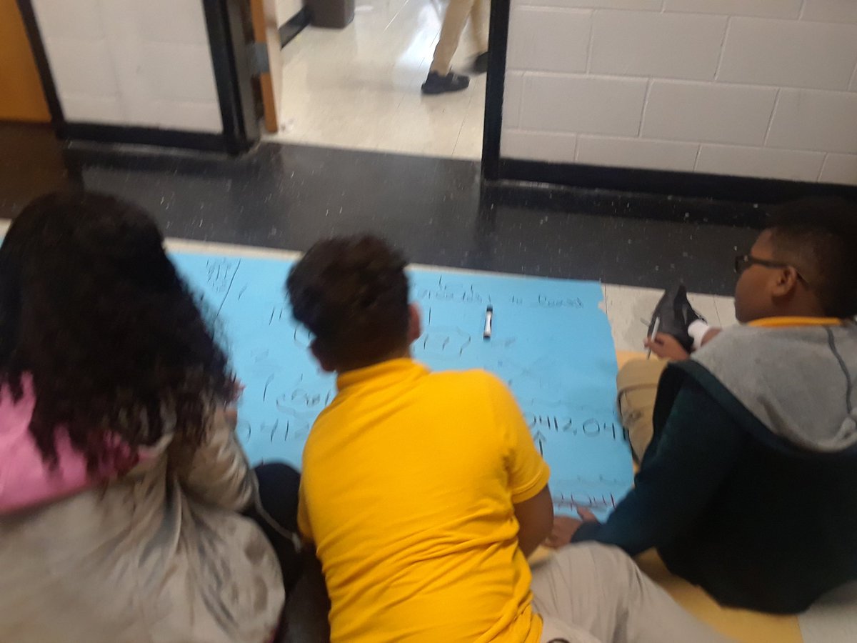 DrSDollar's tweet photo. Learning is not always in the classroom. Sometimes we get on the floor and think-pair-share in the hallway. #ItsWhatWeDo #mathisfun #mathmatters #mathislit #rexmill https://t.co/pmiRPKdy2v