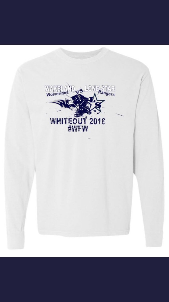 Chase10Akin's tweet photo. Don’t forget to order your whiteout t-shirt for the Lonestar game. They are only 22$ for long sleeve. https://t.co/tiaOxKDpus https://t.co/mPc1QGGQxf