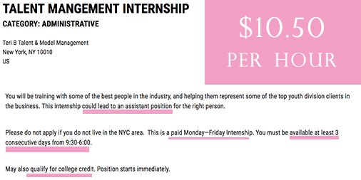 payyrinterns's tweet photo. New #internship from @TeriBTalent asking for:
42.5 hrs/week with a $446.25/week stipend

You would earn $10.50/hour 
College Credit: Yes

#notalivingwage #notminimumwage

Posting: https://t.co/AKVERiG6tl https://t.co/57ZRg1EC3F