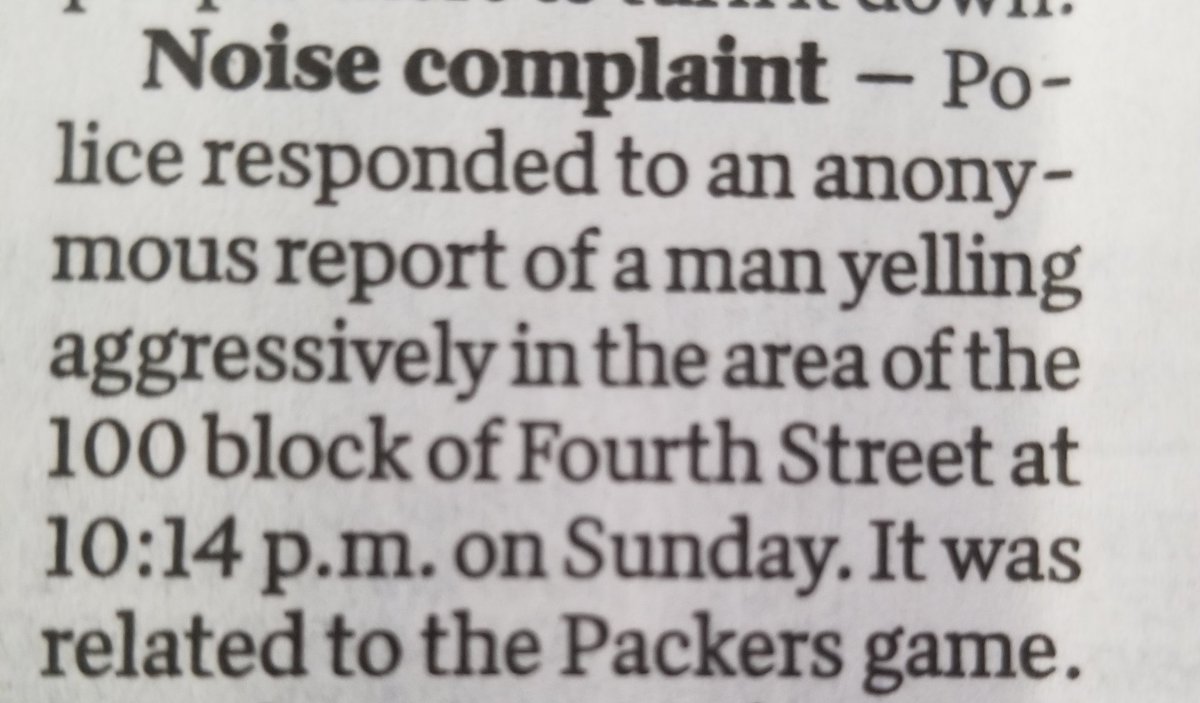 nitnpurl's tweet photo. Police Beat today in wiscnews/beaver dam daily citizen...#GoPackGo https://t.co/dmGYo2AHgN
