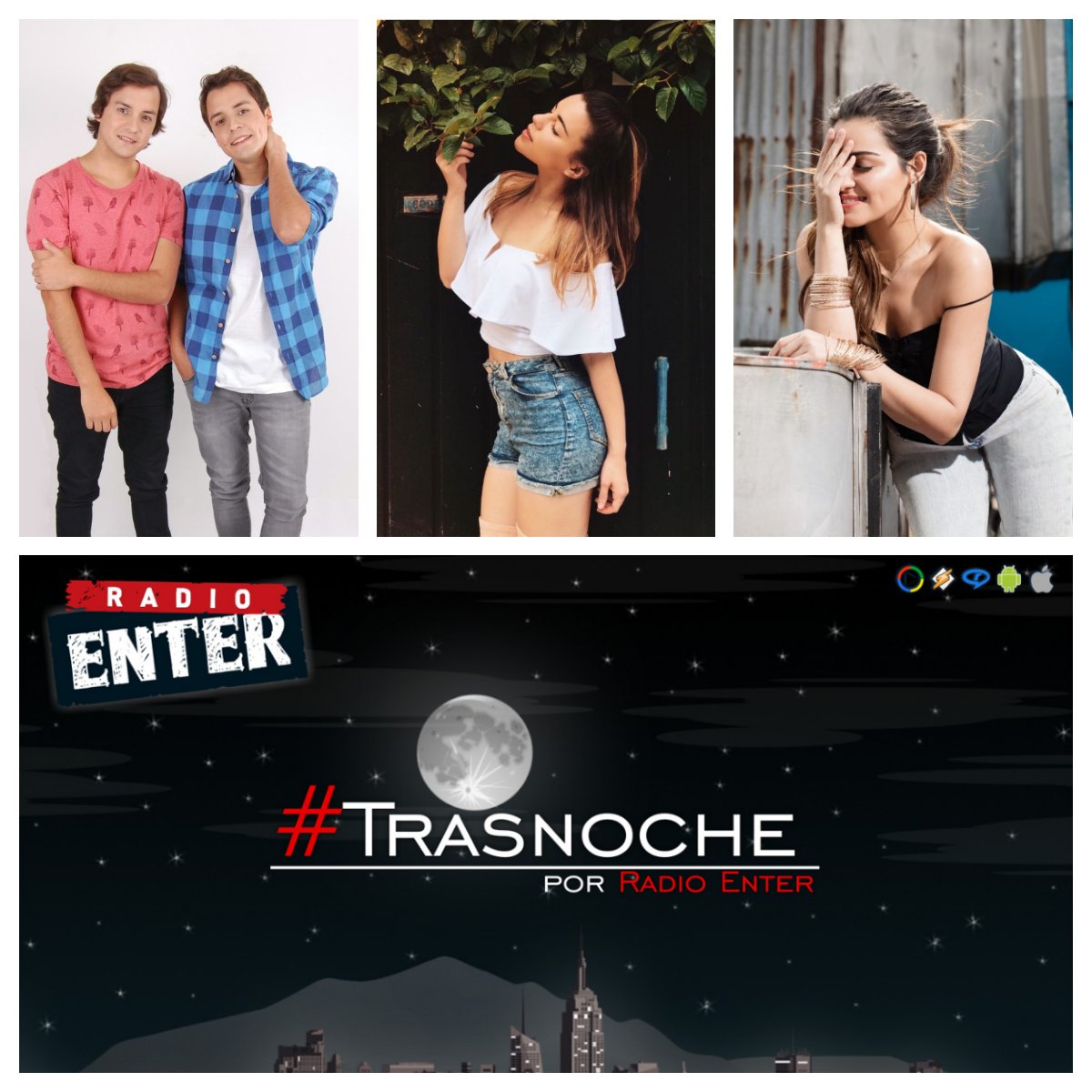 radioenter's tweet photo. Hora 19:35pm | #Imperdible la #TrasnocheEnter de hoy !! Con un 3x1 #Imbatible !! Desde las 00Hs, hasta las 08:00am te hacemos compañia con la música de 
@JoelYBrian  
@melissagalindoo 
@MaiteOficial 
#YoEscuchoBuenaMusica 
#YoEscuchoRadioEnter... Juntos combatimos el insomnio! https://t.co/DF0nlXHnmr