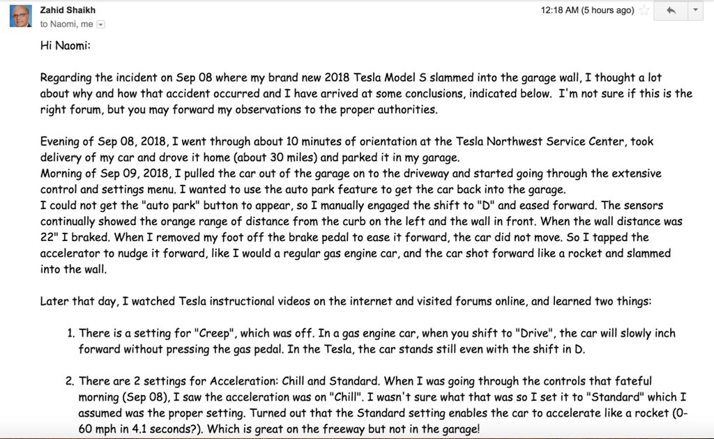 Kash_Shaikh's tweet image. My 72 yr old Dad had his dream come true earlier this week. After working for 50yrs, he bought a new @Tesla. Less than 24 hours later,it was totaled. While it took 6 months to get the car, the sales rep spent barely 6 mins explaining use &amp;amp; safety. @elonmusk, we need to do better.