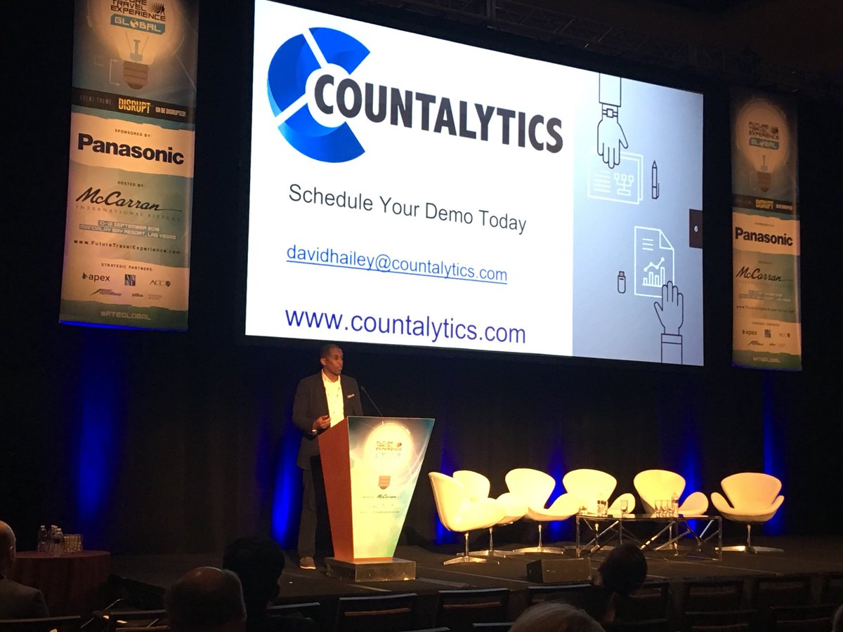 FutureTravelX's tweet photo. Great pitches from the four finalists of the FTE Startup competition - @Unicobag, @Redeam, CarePod and @countalytics. Cast your vote for your favoruite startup by 4pm today! The winner will be revealed tonight at our FTE Global Awards Ceremony at the Gala Party. #FTEGlobal https://t.co/SIlU1UWyMJ