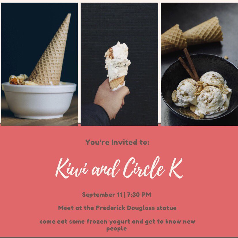 WCU_CircleK's tweet photo. Heading to Kiwi soon for some frozen yogurt and fellowship! See you there #circlek https://t.co/jyLD9MR9qi