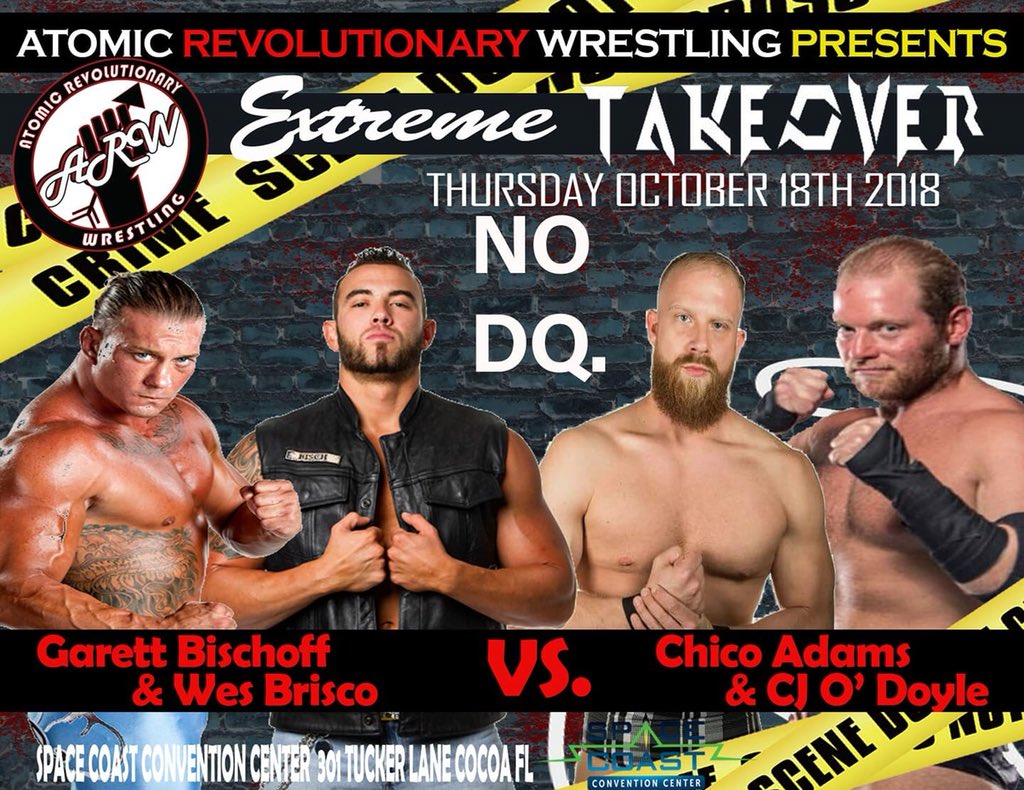 TheChicoAdams's tweet photo. @Wesbrisco & @GarettBischoff vs @TheChicoAdams & @CJODoyle has officially been signed for @WrestlingAtomic on October 18th! #ARW #prowrestling #indywrestling #sportsentertainment #Brisco #Bischoff #Adams #ODoyle #TagTeam https://t.co/xjRJRvmqXm
