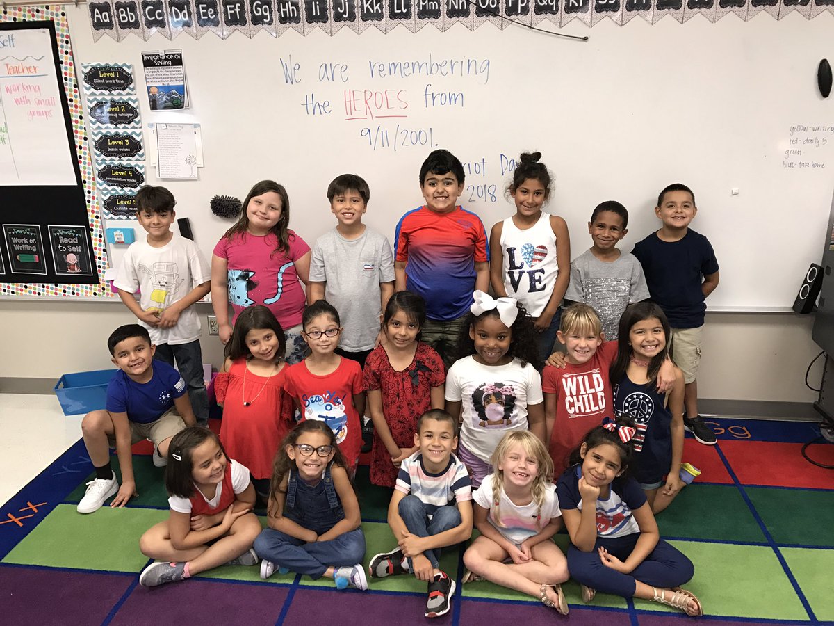 Today we wore red, white, and blue to remember the heroes from 9/11/2001.