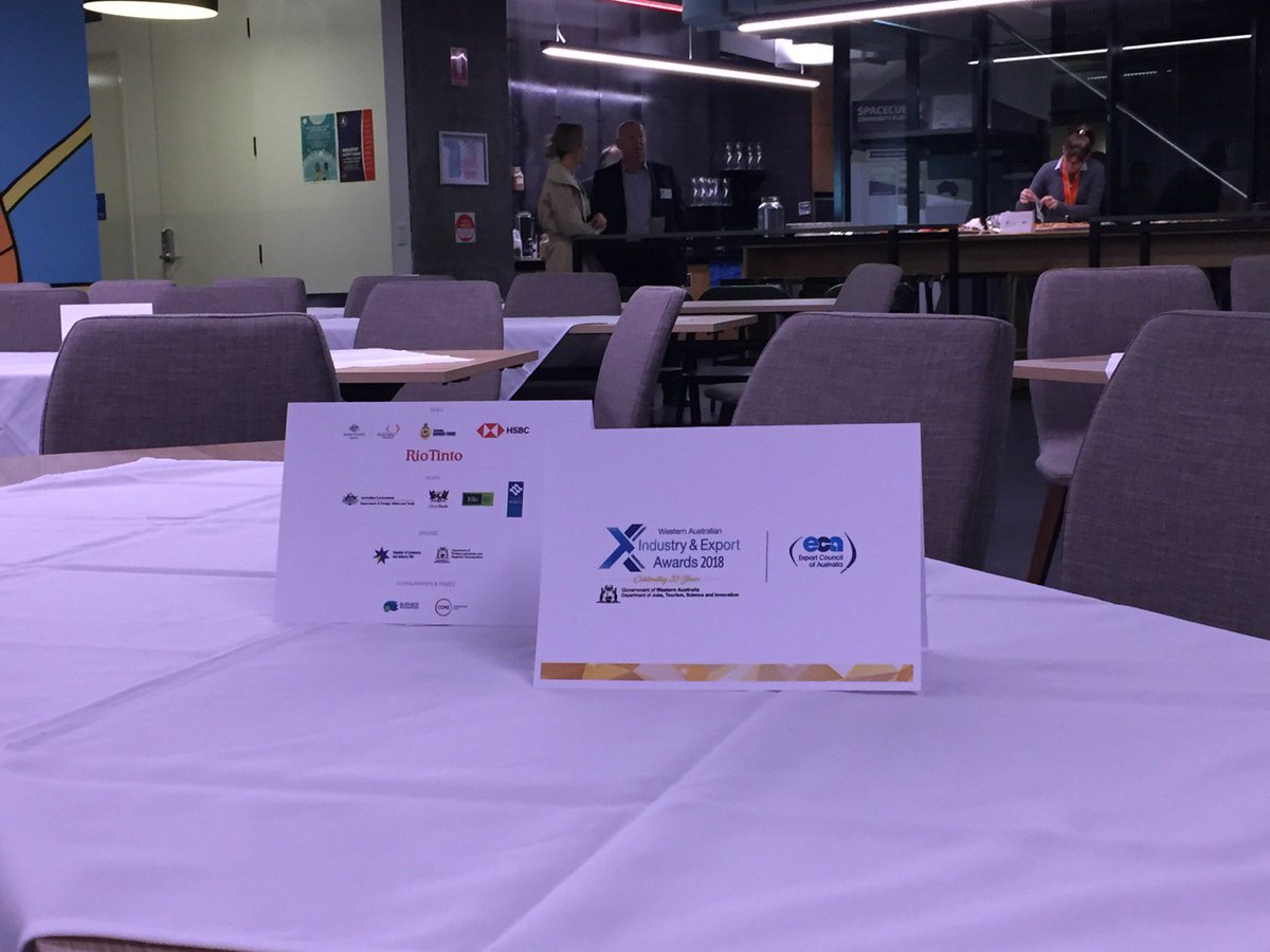 Aussieexport's tweet photo. Excited anticipation! All ready to announce 2018 WA Industry &amp; Export Award finalists 🎉 #exportawards #waiea2018 https://t.co/tFxmi01OYO