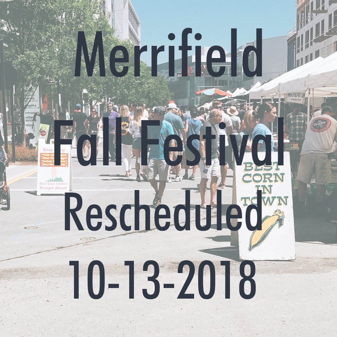 mosaicdistrict's tweet photo. The Merrifield Fall Festival has been rescheduled due to upcoming inclement weather! Join us Saturday, October 13th - we will have Caboose Brewing Company's beer garden, amazing food, crafty vendors, kids activities, and so much more! https://t.co/tcrC4RiV6Q