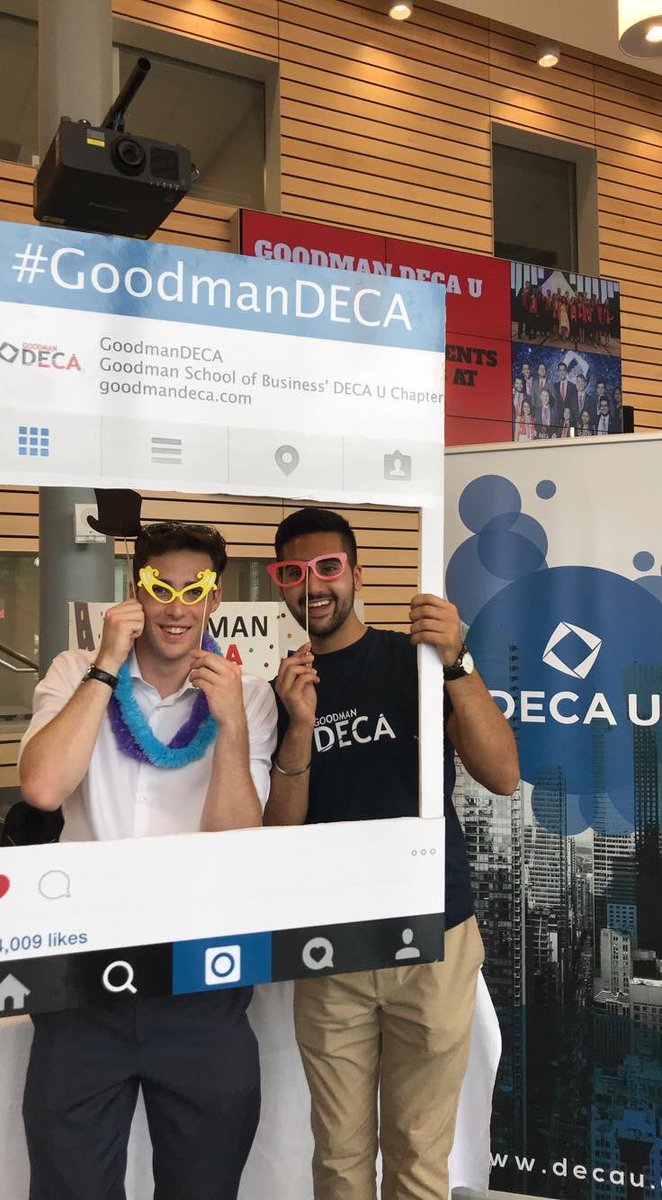 GoodmanDECA's tweet photo. We had a wonderful time at Vendor Fair last week and enjoyed taking pictures with everyone in our new Goodman DECA Instagram Booth! If you did not get a chance to see and learn about us, we will be hosting our final Info Session this Thursday at 5pm in Plaza 410. See you there! https://t.co/OBwpFn0lMg