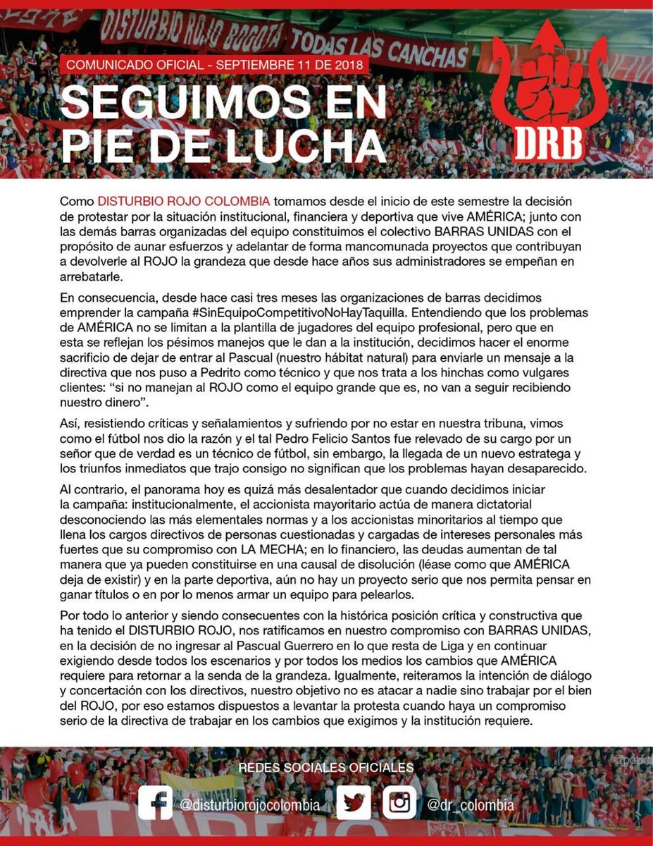 LaRedEskarlata's tweet photo. @barras_unidas un colectivo que busca luchar por un América que representa la pasión de un pueblo y que debe seguir siendo grande.
Las dos grandes barras del ROJO con sus posiciones diferentes pero hacía el mismo camino:
#GAMEOVERJuntaDirectiva
🎵 Tantos kilómetros 10 años 🎵 https://t.co/APazguQs6p