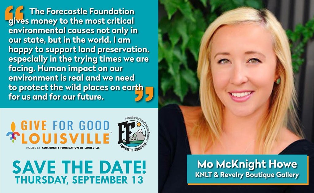 ForecastleFound's tweet photo. Forecastle Foundation is rooted in protecting &amp; connecting the world's #naturallyawesome. We hope you can join @MoMcKnight &amp; support us this Thursday for #GiveForGoodLou. Hear from our supporters &amp; get a link right to our donation page by visiting https://t.co/Y3BPYfqFJr https://t.co/rS9i2zpdUz