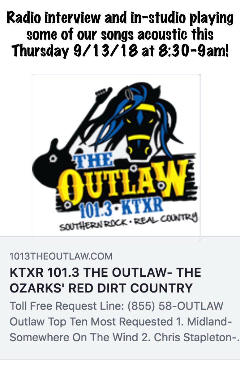 Radio Interview and instudio playing some of our songs acoustic this Thursday 9/13/18 at 8:30-9am #thelosttrailers #jeffdane #newmusic #newep #betweenstages #smokesignals #theoutlaw #realcountry #countrymusic #music #musiclife #tour #radiotour #radio #radiointerview #countryradio