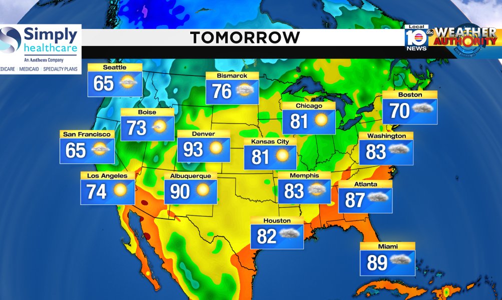 Here is the national forecast for tomorrow Presented by Simply Healthcare https://t.co/yoc9HSdOlh